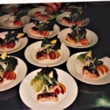 NYE date unknown - salmon and peaches.